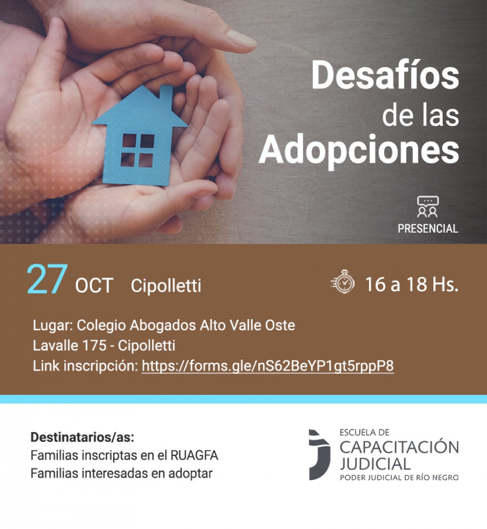 Cipolletti: encuentro presencial “Desafíos de las adopciones”