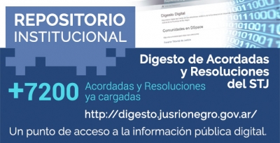 Se encuentra disponible  online el Digesto de Acordadas y Resoluciones del STJ de los últimos 58 años