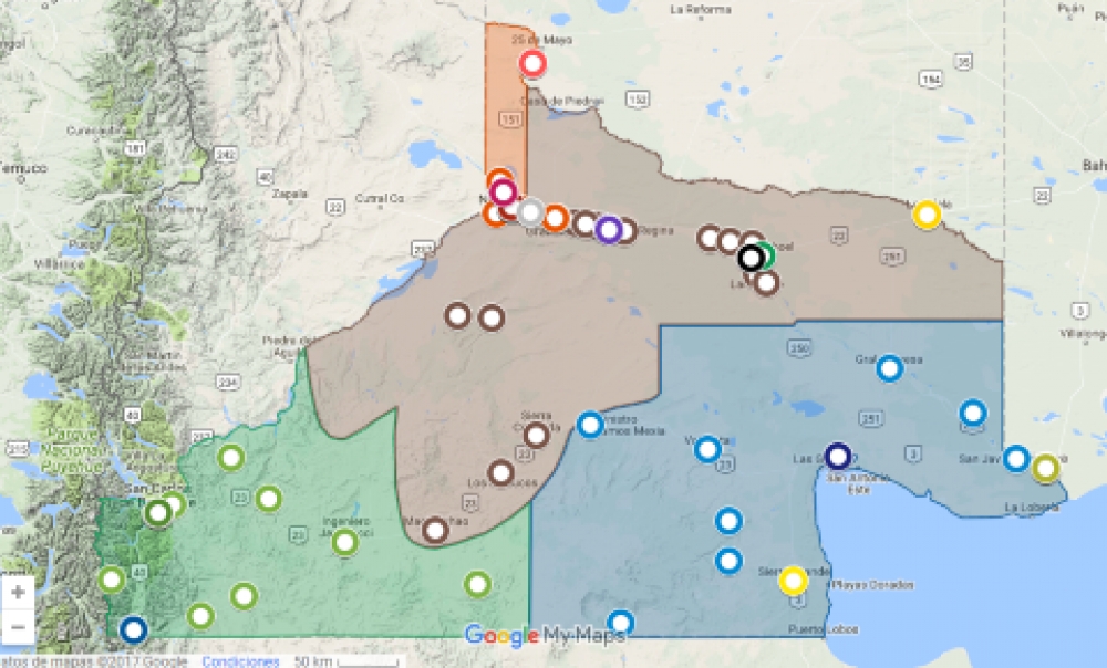 Mapa de ubicación de organismos