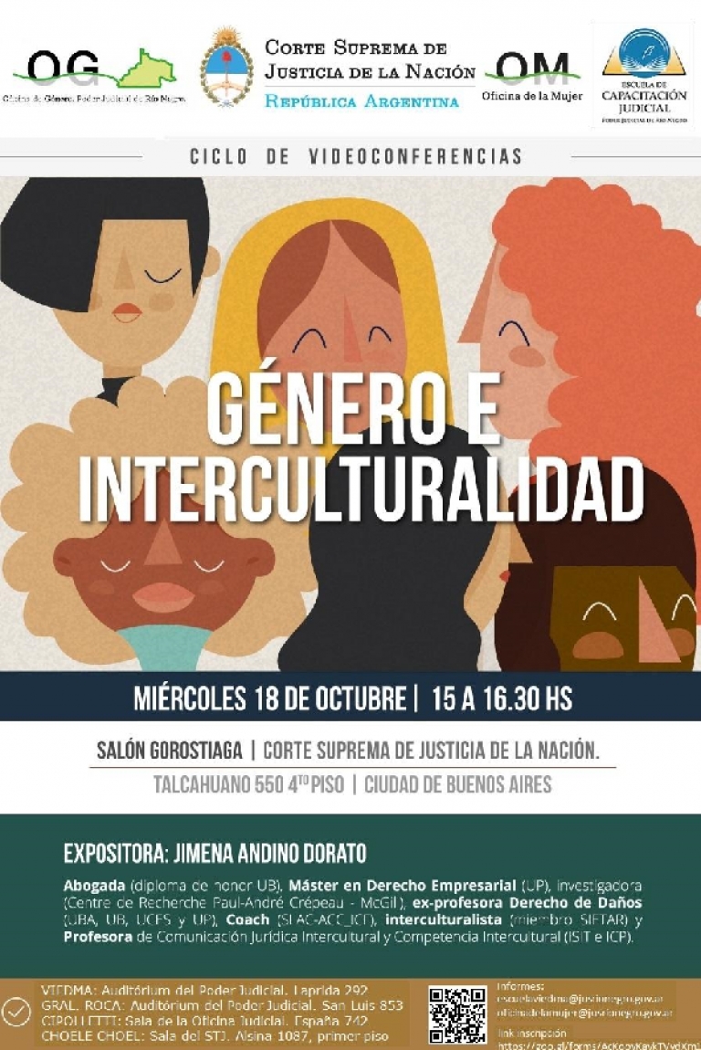 Conferencia sobre “Género e Interculturalidad” en cuatro ciudades rionegrinas